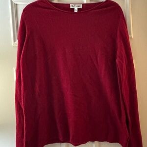 Neiman Marcus Rich Red Crew Neck Sweater